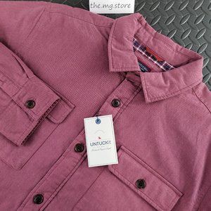 UNTUCKit Ziraldo Shirt Jacket Flannel Lined Burgundy Men's Size XL MSRP $148